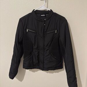 Reclaimed Black Bomber Jacket with Tailored Silhouette